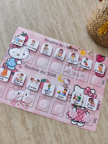 Routine aide parents enfants hello kitty 