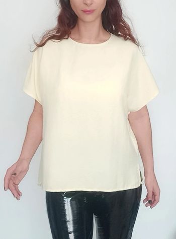Haut été fluide jaune pastel taille 42