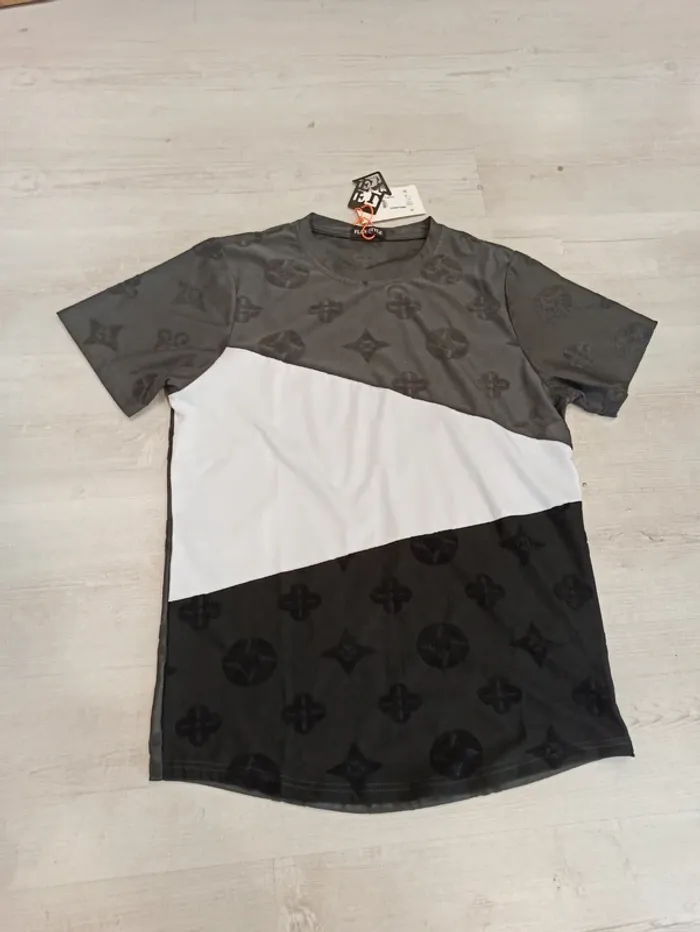 Tee shirt noir gris et blanc homme xl
