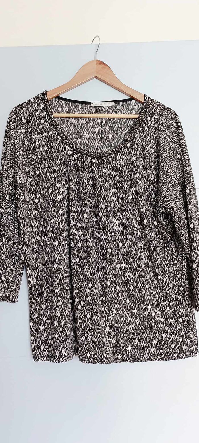 Blouse / Haut manches 3/4 col rond avec perles Armand Thiery Taille 5