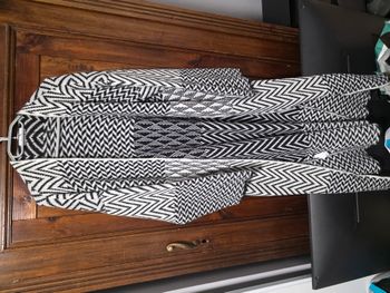 Gilet long noir et blanc motif chevron vicbee Taille unique – Made in Italy