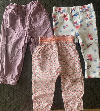 3 pantalons fille – 18 mois