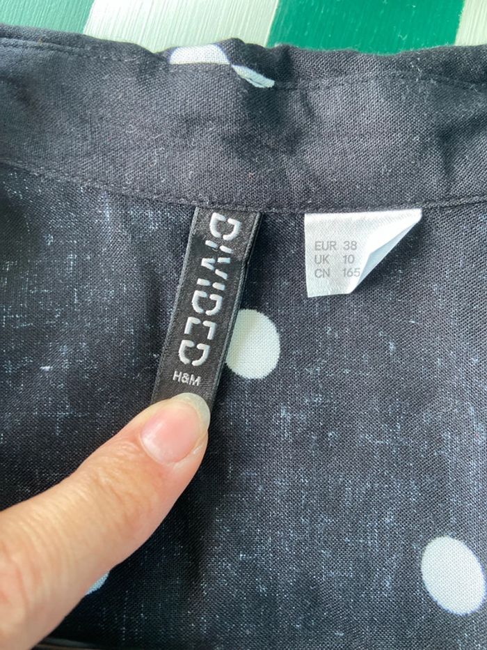 Chemisier sans manche noir à pois blancs - photo numéro 3