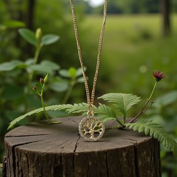 Collier Arbre de Vie Doré – Strass Scintillants