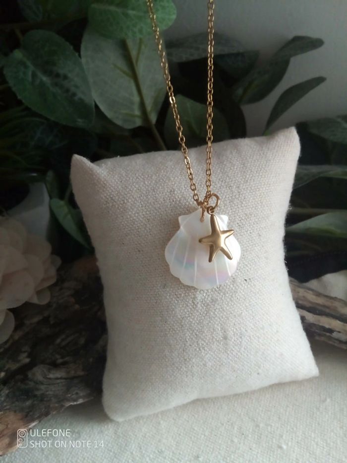 Collier bohemia coquillage et étoile de mer