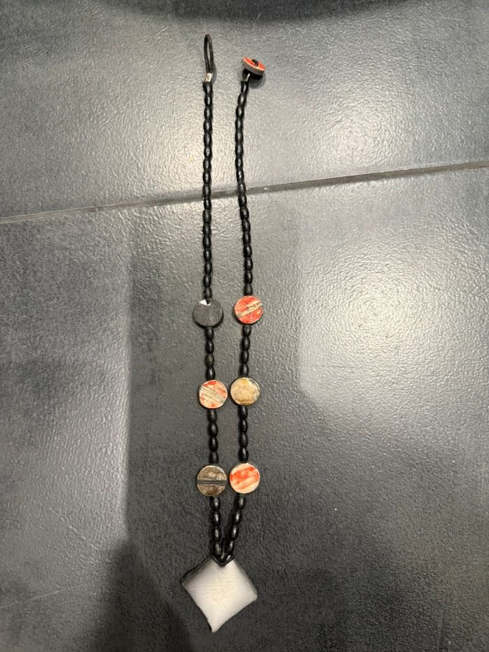 Joli collier artisanale, bois et Pierre , multicolore - photo numéro 6