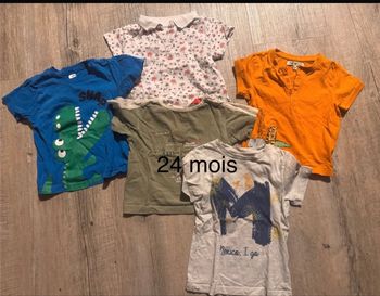 Lot de 5 t shirt  24 mois