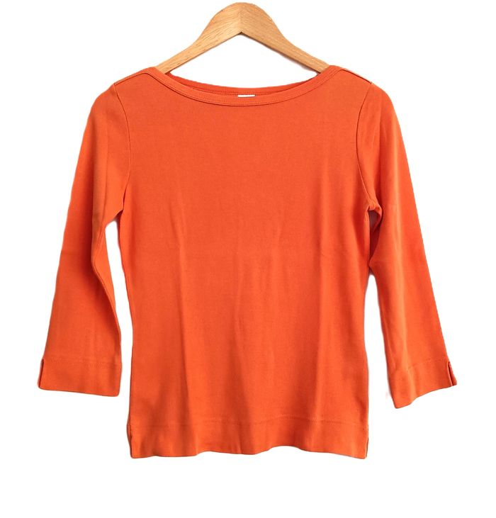 T shirt orange manches 3/4. Camaieu. Taille 1 / 36 / 38 - photo numéro 1