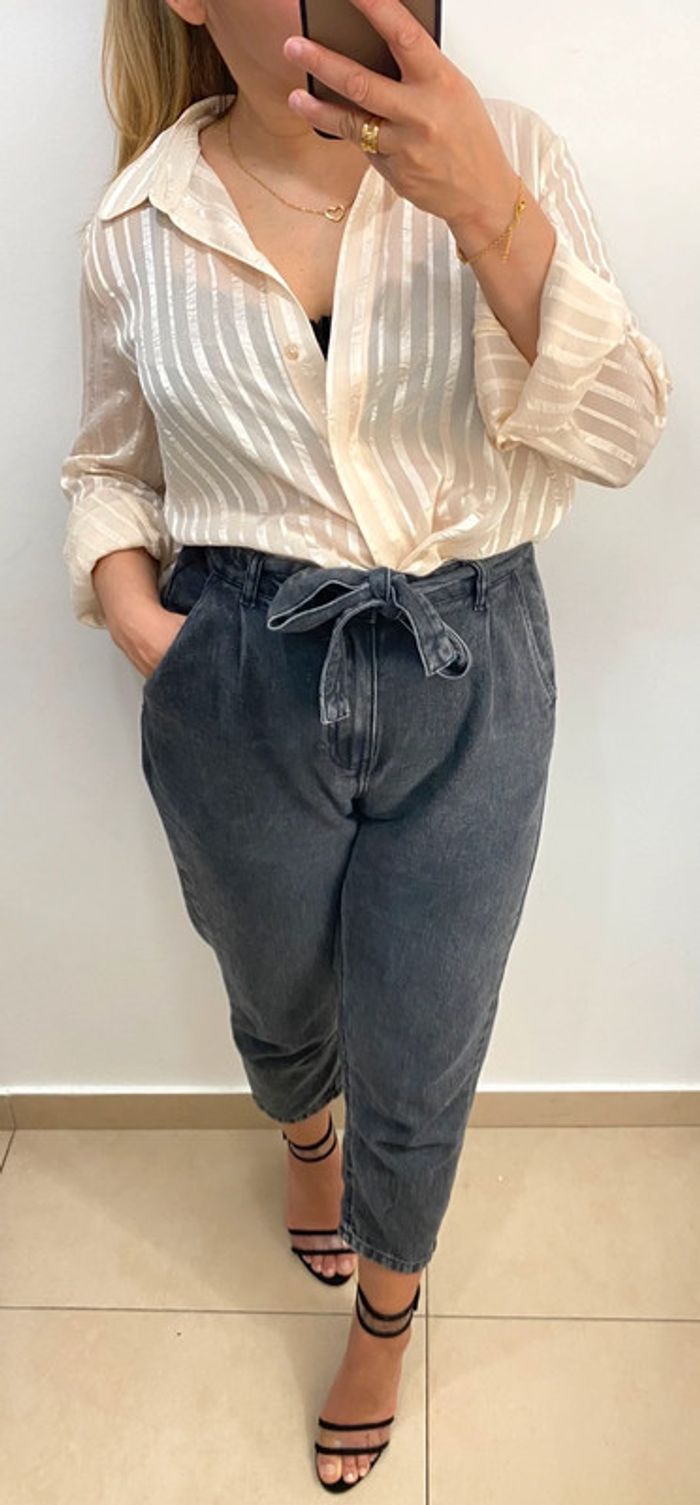 Chemise fluide Mango crème taille M - photo numéro 2