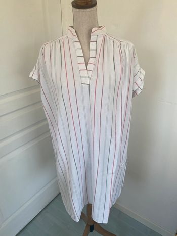 Tunique longue blanche à rayures