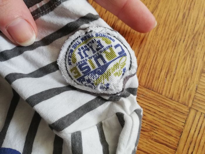 Polo manche courte garcon 9 mois zara baby rayure bleu - photo numéro 3