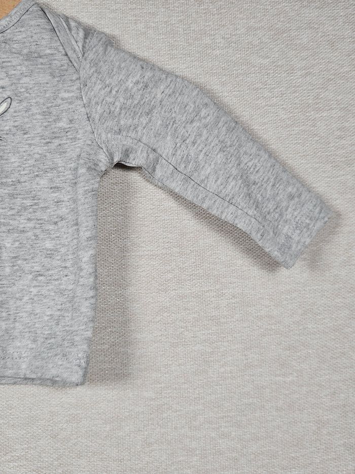 T-shirt manche longue motif lapin 50-56cm 0/2mois - photo numéro 4