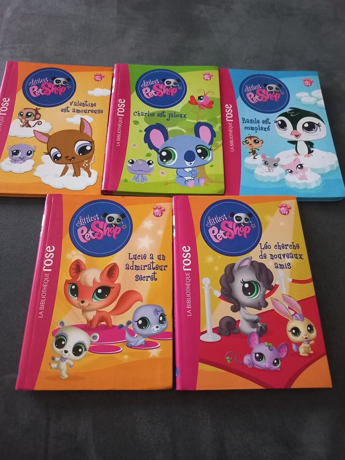 Lot 5 livres bibliotheque rose littlest petshop 8/10 ans - photo numéro 1