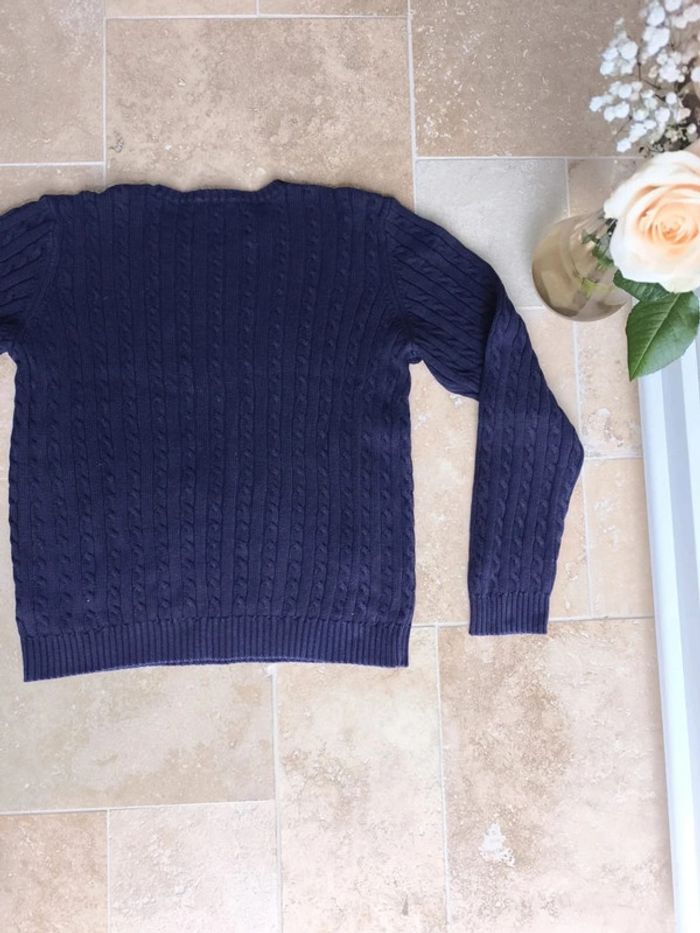 Pull torsadé femme Lauren Ralph Lauren bleu marine avec logo rouge brodé taille XL - photo numéro 15