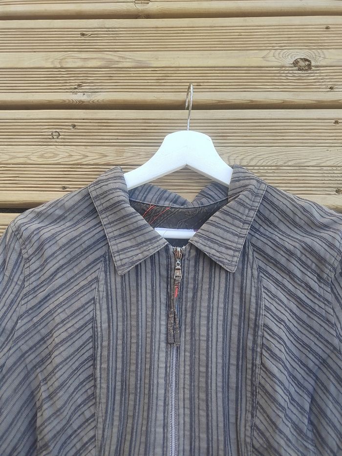 Veste Patrice Breal femme vintage rétro chic élégante marron automne hiver Taille 44 XXL - photo numéro 5