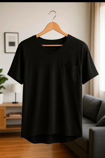 T-shirt noir basique Shein – Taille XXXL – Coupe décontractée et col V
