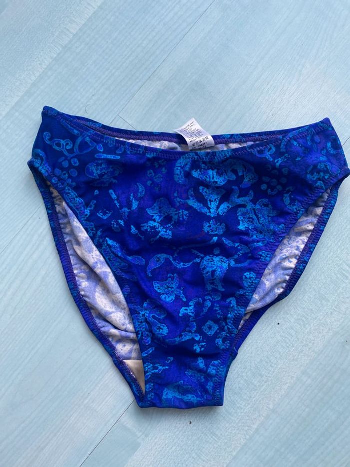 Bas de maillot de bain bleu fantasie taille S