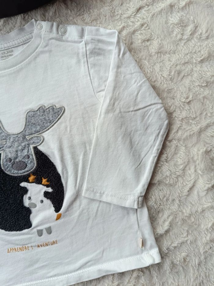 Tee shirt chemise manches longues Garçon 12 mois Apprendre l'aventure Renne Obaïbi 100% coton - photo numéro 5