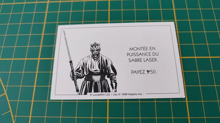 Carte Jedi Montée en puissance du sabre laser pièce jeu de société Monopoly Star Wars épisode 1 #A81