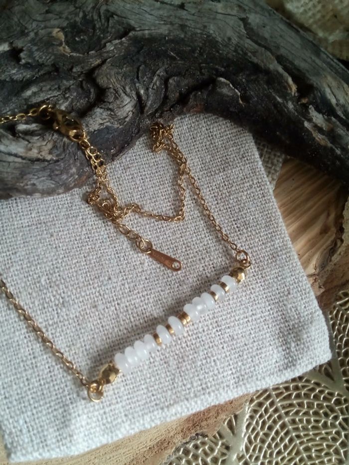 Collier en pierres de lune et hématite - photo numéro 2