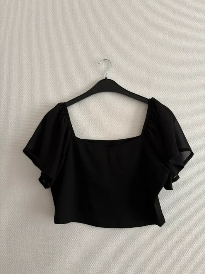 Blouse manche courte crop top