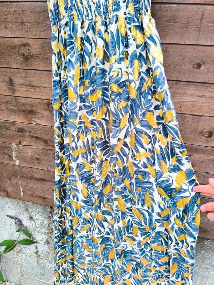 Robe longue bleue marine et beige été taille 40/42 - photo numéro 11