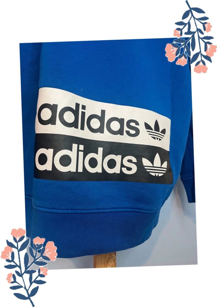 Sweat à capuche bleu Adidas – Taille M - photo numéro 3