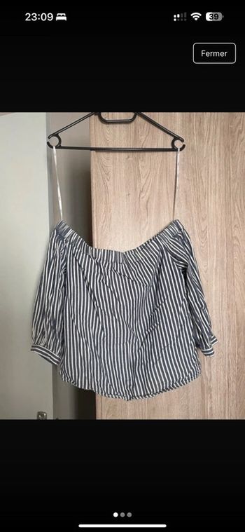 Blouse épaule nues rayé blanc et marine only