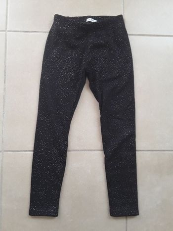 Legging épais noir paillettes fille 10 ans NEUF