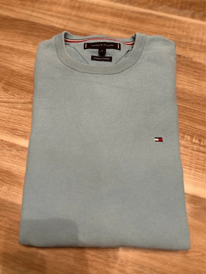 Pull homme Tommy Hilfiger bleu clair