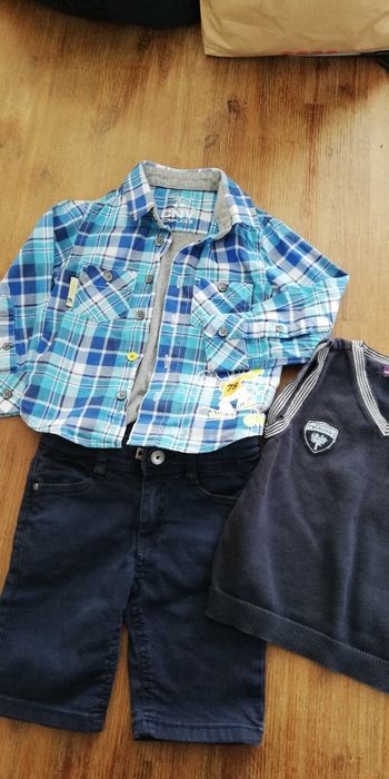 Lot chemise short gilet sans manches