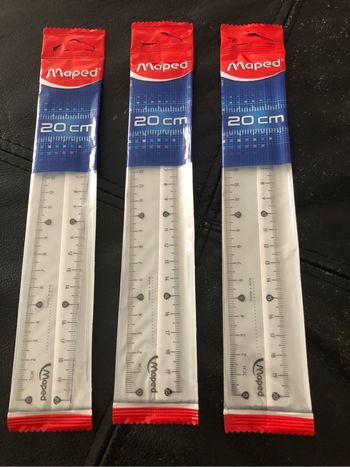 Lot de 3 règles neuves 20 cm