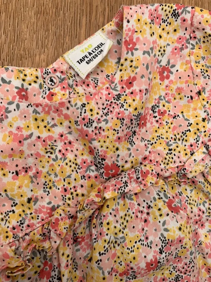 Ensemble blouse fleurie TAO 6 mois - photo numéro 2