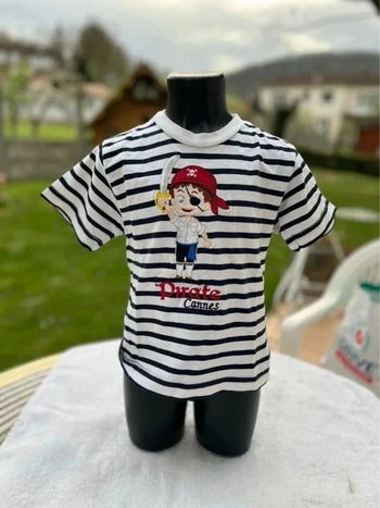 T shirt marinière pirate taille 4 ans