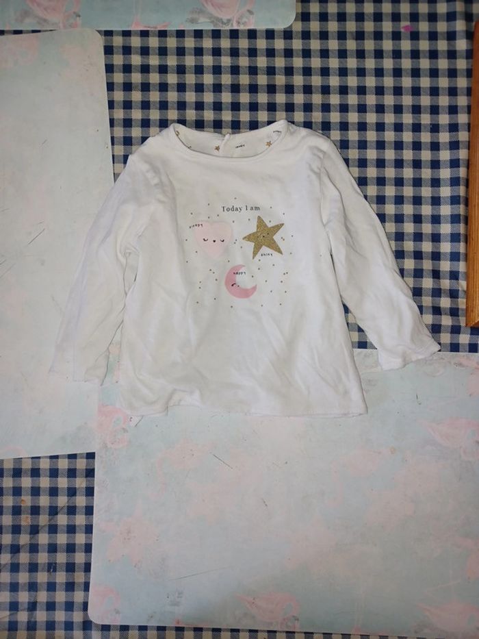 Tee shirt manche longue réversible 12 mois kiabi - photo numéro 2