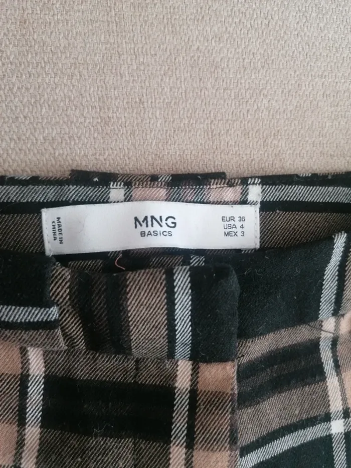 Pantalon à carreaux noir et marron - photo numéro 3