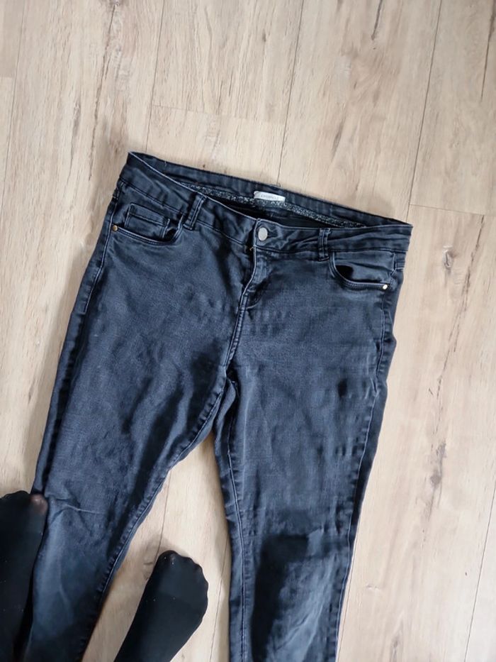 Jeans slim skinny camaïeu gris taille 42 - photo numéro 2