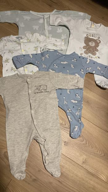 Lot de 5 pyjamas coton - 1 Mois