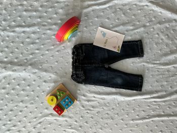 jean slim bleu taille réglable 12 mois boite à malices