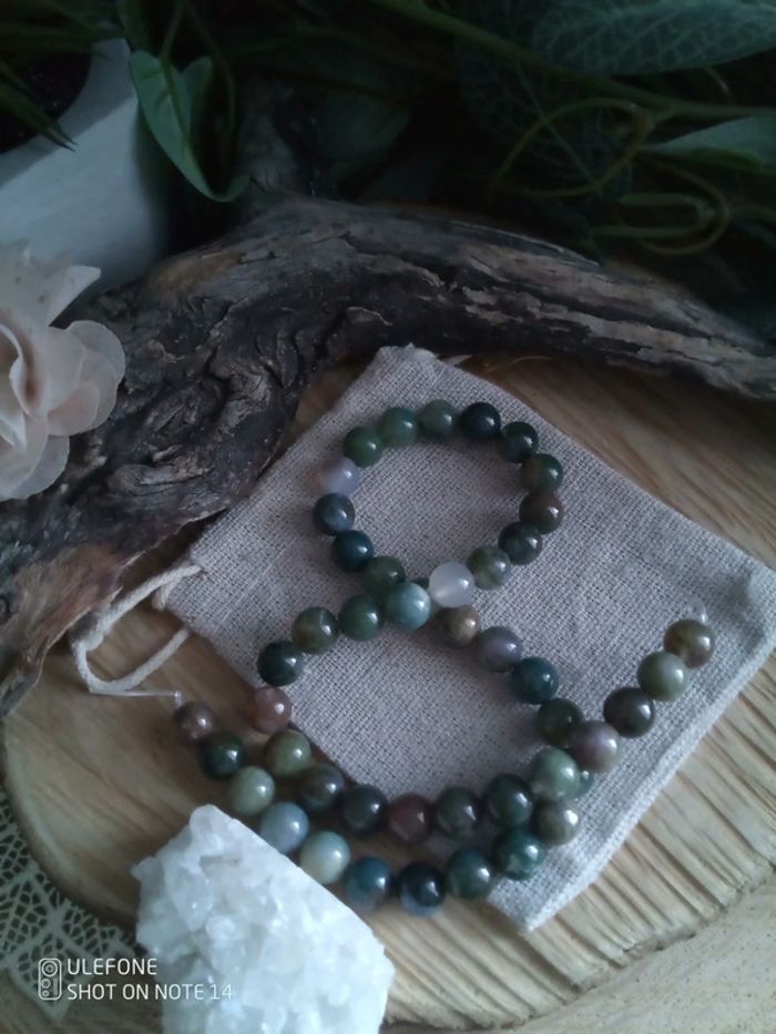 Lot de 45 perles en pierres d'agate indienne - photo numéro 2