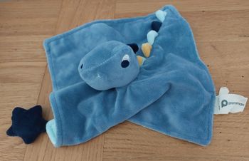 Doudou plat Dinosaure dragon bleu - Premaman