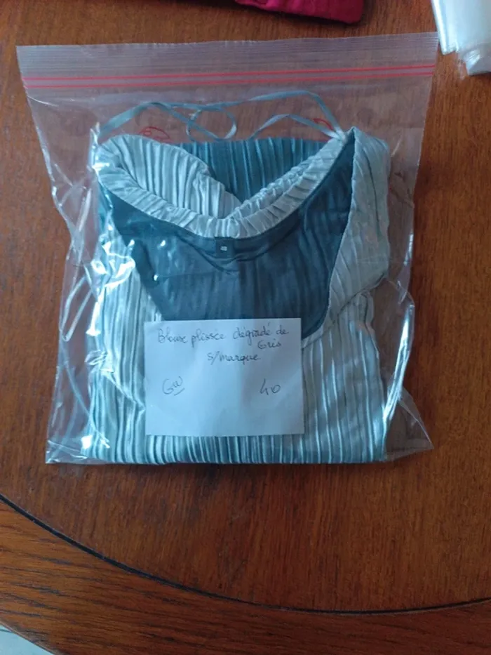Blouse plissée dégradé de gris 40 - photo numéro 7