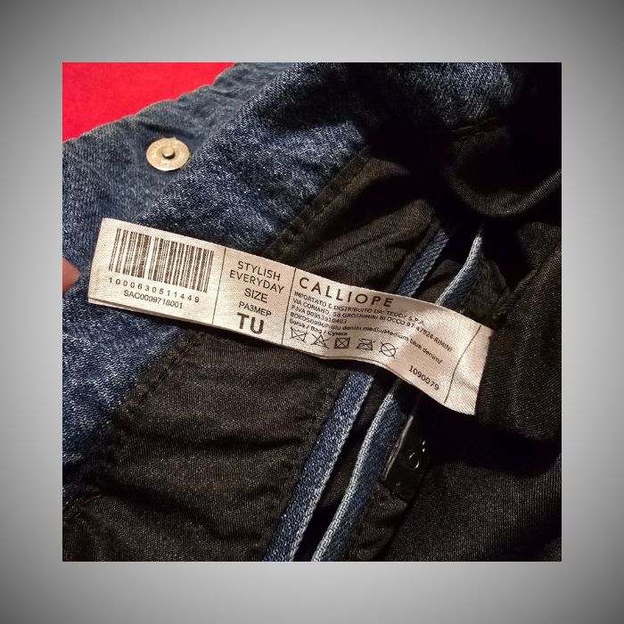 Sac Bandoulière Calliope – Jean Délavé Matelassé Noir/Gris – Chaîne Dorée – Charms Paris – 35 x 15 x 30 cm – Bon État - photo numéro 5