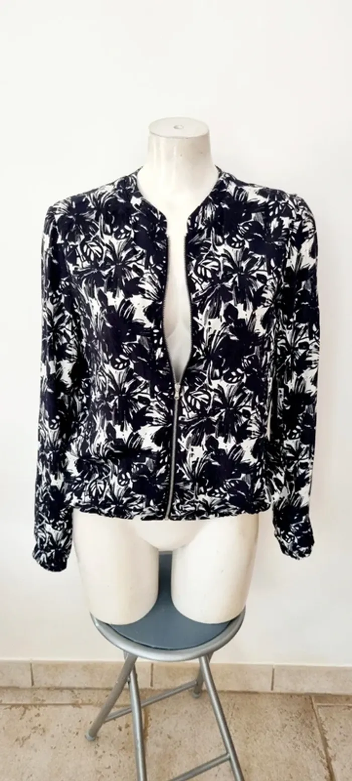 Bomber imprimé noir et blanc 38 promod - photo numéro 8