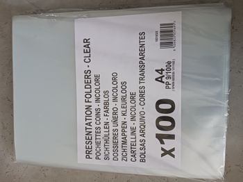 100 pochettes PP coin transparentes présentation A4