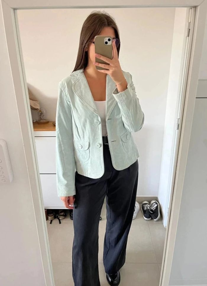 Veste de blazer bleu turquoise vintage Mim - photo numéro 10