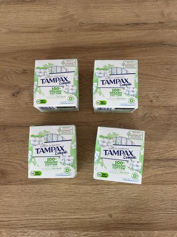 Lot 4 paquets de tampax compak protection 100% Cotton