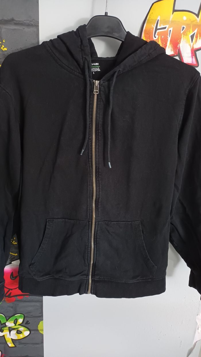 Sweat noir à fermeture