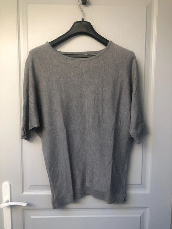 Pull gris manches courtes taille S gémo