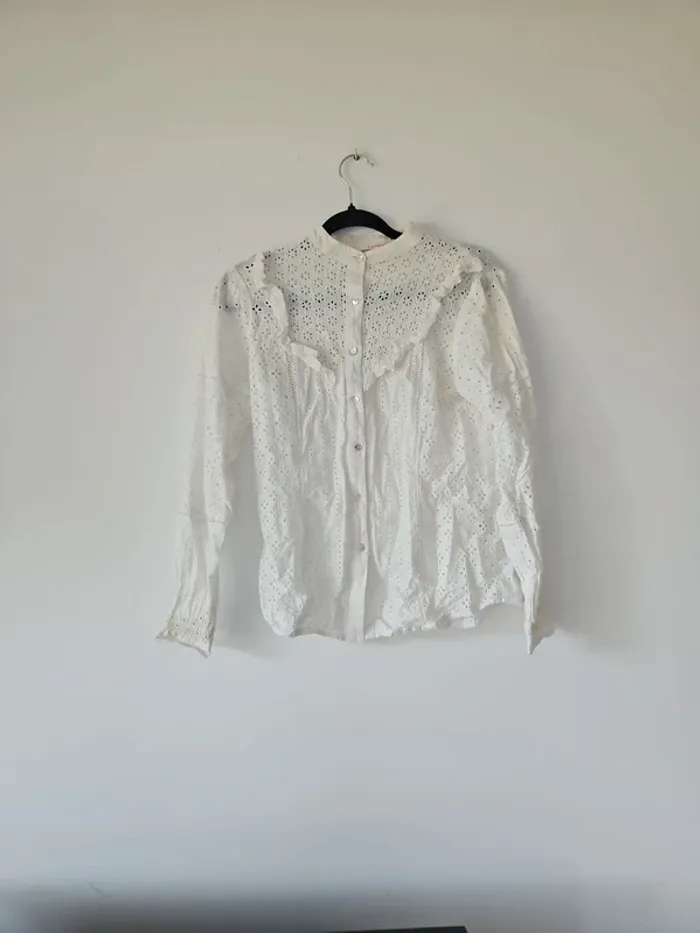 Chemise blanche broderie anglaise Camaïeu taille 38 / M